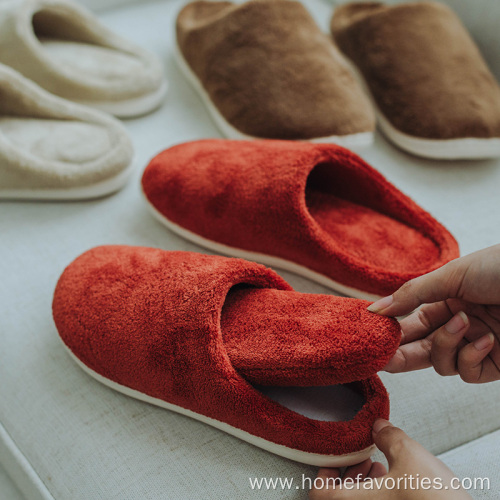 Winter Indoor Coral Fleece Thick Bottom Cotton Shoes